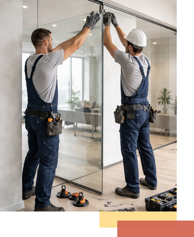 Безрамные стеклянные перегородки под ключ в Черногорске