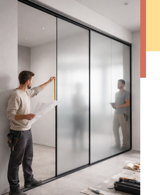 Матовые стеклянные перегородки в Черногорске от 8676 руб. — монтаж и установка | ОТДЕЛОЧНИК-Чрн