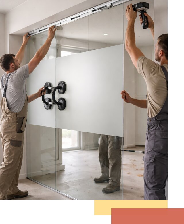 Матовые стеклянные перегородки под ключ в Черногорске