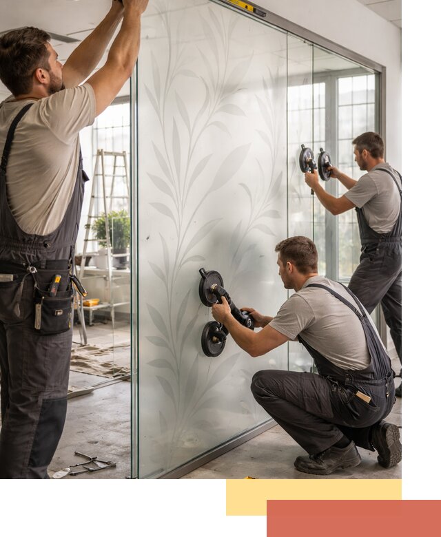 Стеклянные перегородки с рисунком на заказ в Черногорске