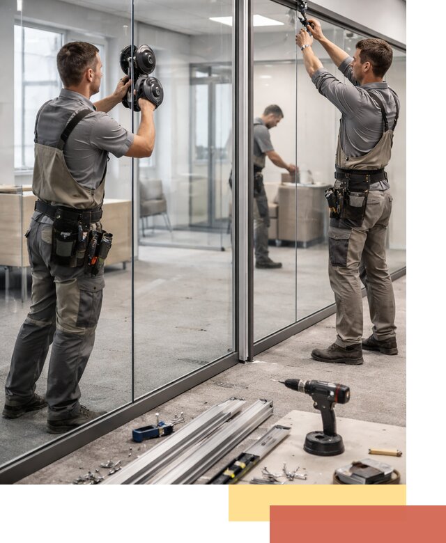 Стеклянные офисные перегородки под ключ в Черногорске