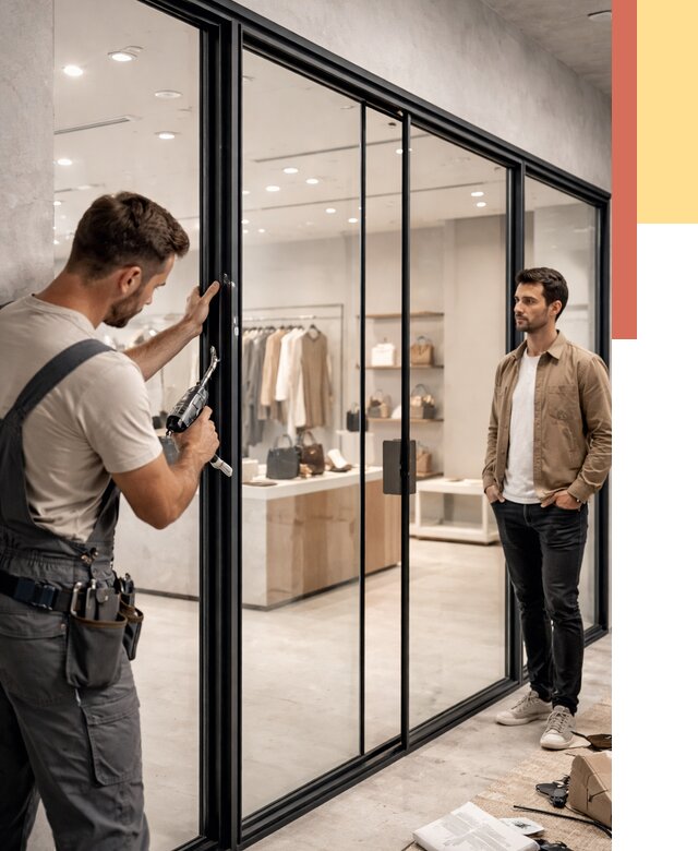 Стеклянные перегородки для магазинов в Черногорске от 8370 руб. под ключ | ОТДЕЛОЧНИК-Чрн