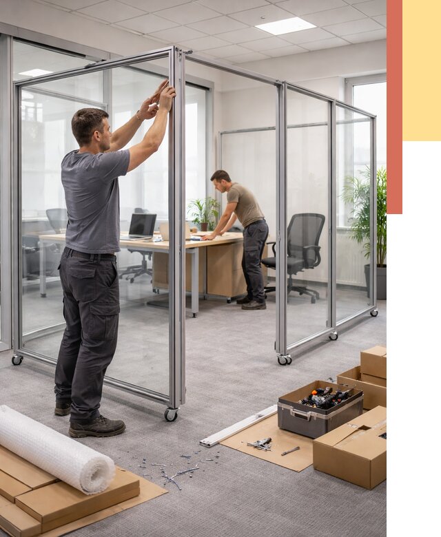 Мобильные офисные перегородки в Черногорске от 12759 руб. — установка под ключ | ОТДЕЛОЧНИК-Чрн