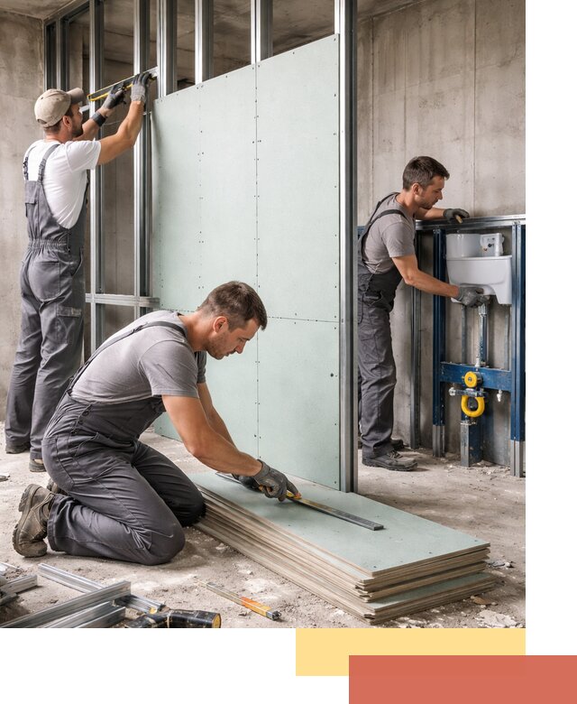 Монтаж и ремонт сантехнических перегородок в Черногорске