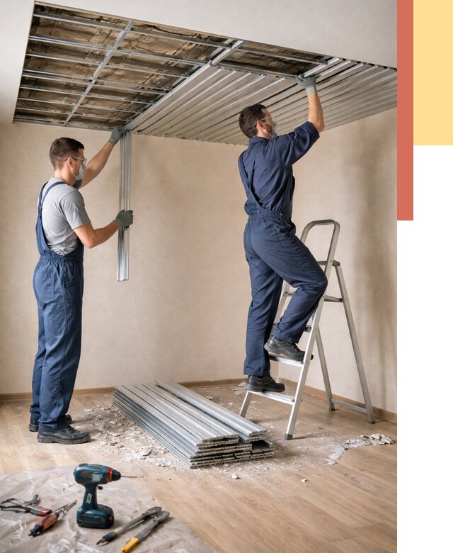 Демонтаж реечного потолка в Черногорске от 4593 руб. быстро и недорого | ОТДЕЛОЧНИК-Чрн