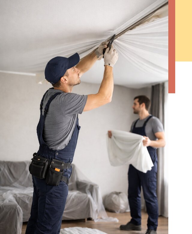 Демонтаж натяжного потолка в Черногорске от 4593 руб. — снятие и разбор под ключ | ОТДЕЛОЧНИК-Чрн