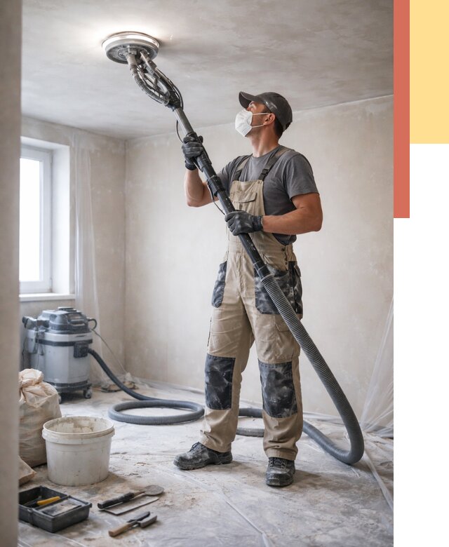 Шлифовка потолка в Черногорске от 3572 руб. — услуги шлифования потолка | ОТДЕЛОЧНИК-Чрн