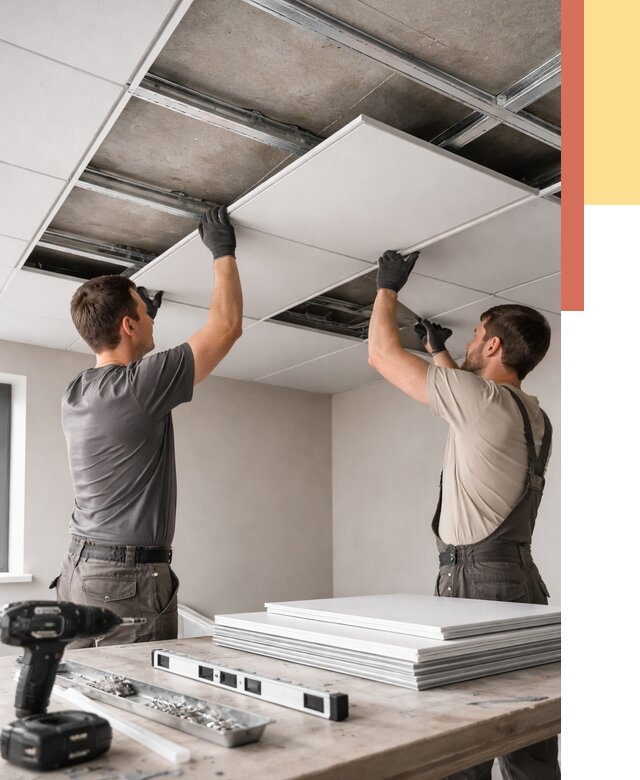 Монтаж кассетного потолка в Черногорске от 4593 руб/м2 — установка и сборка | ОТДЕЛОЧНИК-Чрн