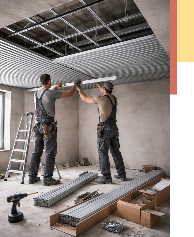 Монтаж реечного потолка в Черногорске от 4593 руб. под ключ | ОТДЕЛОЧНИК-Чрн