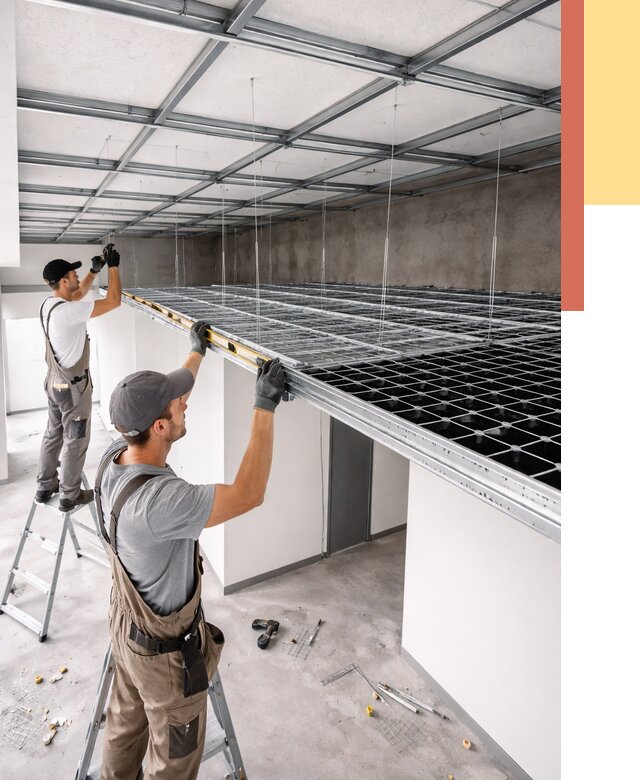 Монтаж потолка грильято в Черногорске от 459 руб./м² — быстрая сборка под ключ | ОТДЕЛОЧНИК-Чрн