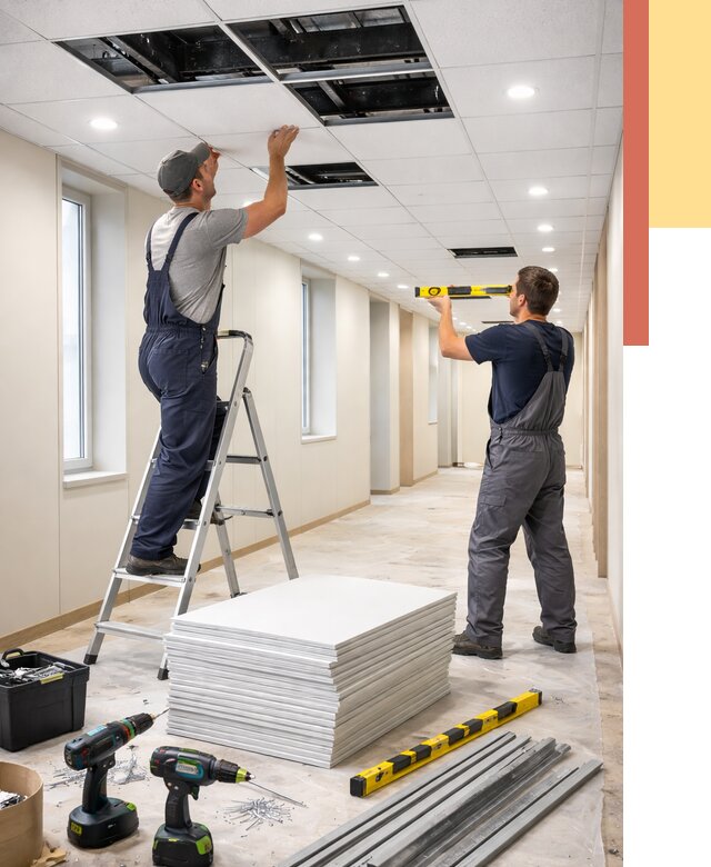 Ремонт потолка Армстронг в Черногорске от 4593 руб. — быстро и недорого | ОТДЕЛОЧНИК-Чрн