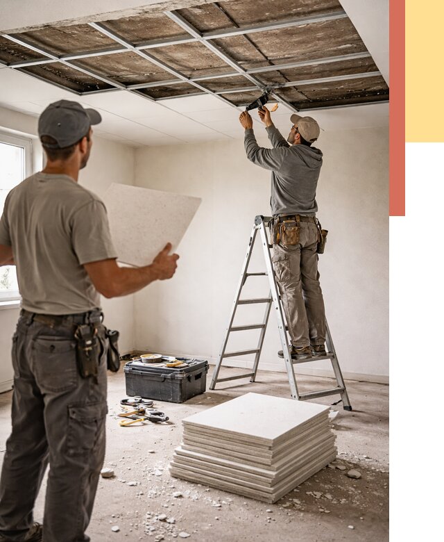 Замена плит подвесного потолка в Черногорске от 1786 руб. быстро и недорого | ОТДЕЛОЧНИК-Чрн