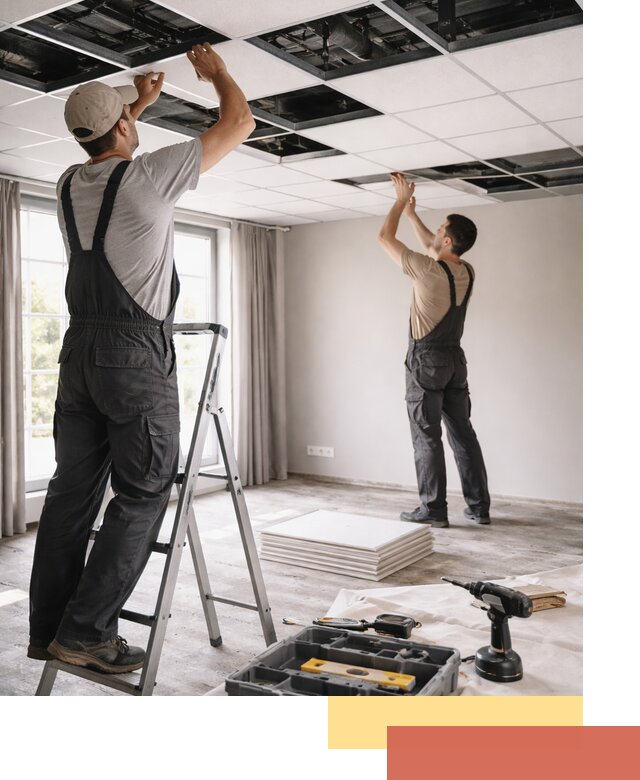 Замена плит подвесного потолка в Черногорске быстро и качественно