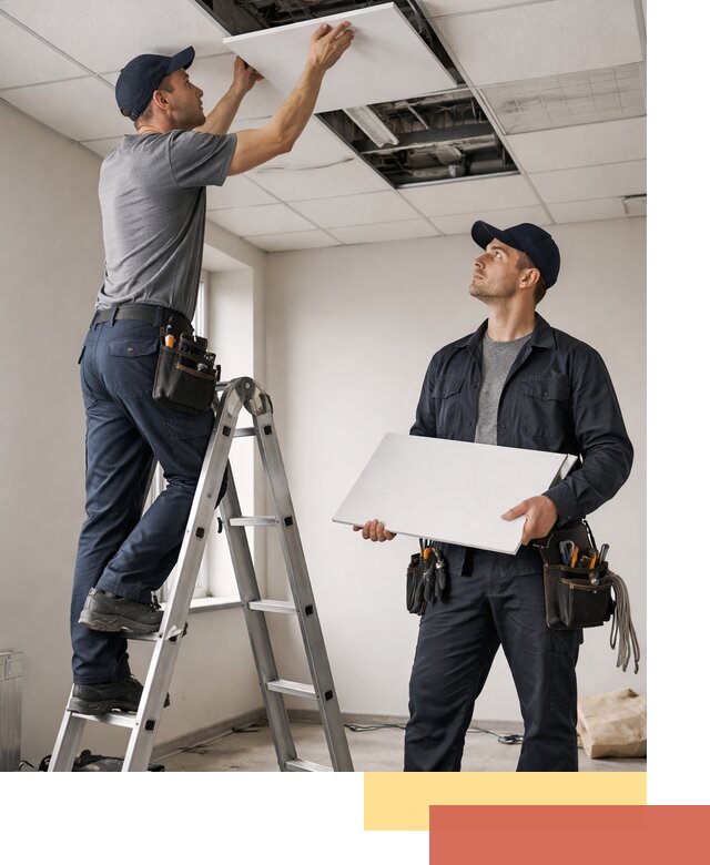 Обслуживание подвесного потолка в Черногорске — ремонт и чистка