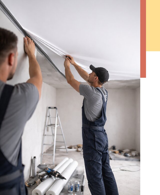 Монтаж матового натяжного потолка в Черногорске от 4593 руб./м² — быстро и недорого | ОТДЕЛОЧНИК-Чрн