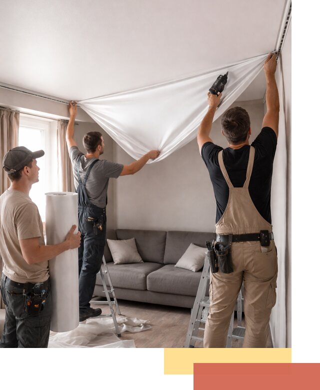 Монтаж сатинового натяжного потолка в Черногорске качественно и быстро