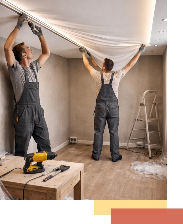 Монтаж натяжного потолка с подсветкой в Черногорске цена и сроки