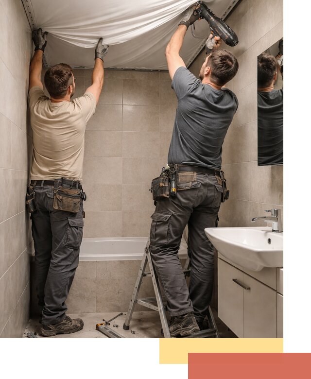 Монтаж натяжного потолка в ванной в Черногорске быстро и качественно