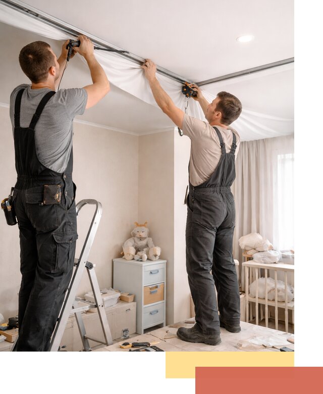 Монтаж натяжного потолка в детской комнате в Черногорске