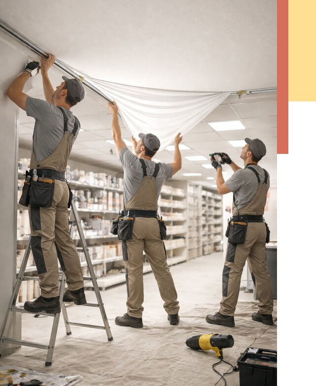 Монтаж натяжного потолка в магазине в Черногорске от 4593 руб. быстро и недорого | ОТДЕЛОЧНИК-Чрн