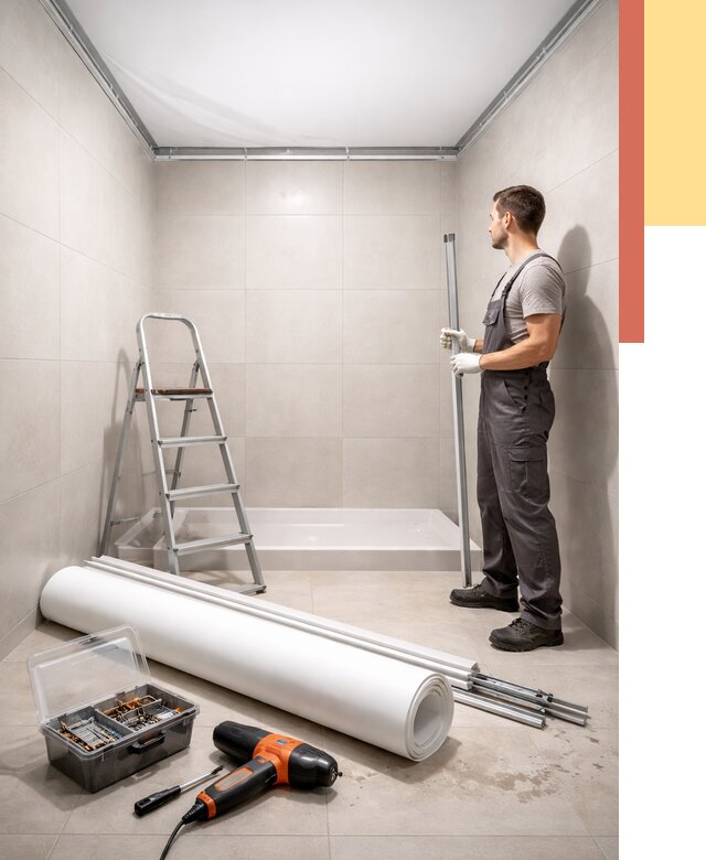 Монтаж натяжного потолка в санузле в Черногорске от 1888 руб. — ОТДЕЛОЧНИК-Чрн