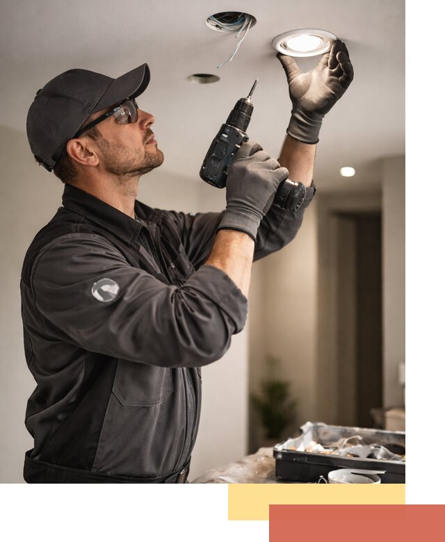 Установка точечных светильников в натяжной потолок в Черногорске