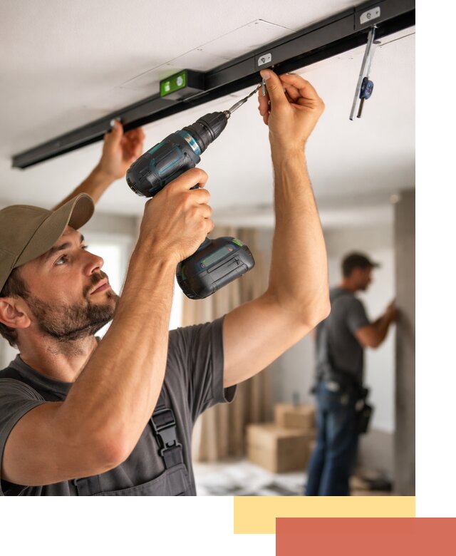 Установка трековых светильников в натяжной потолок в Черногорске