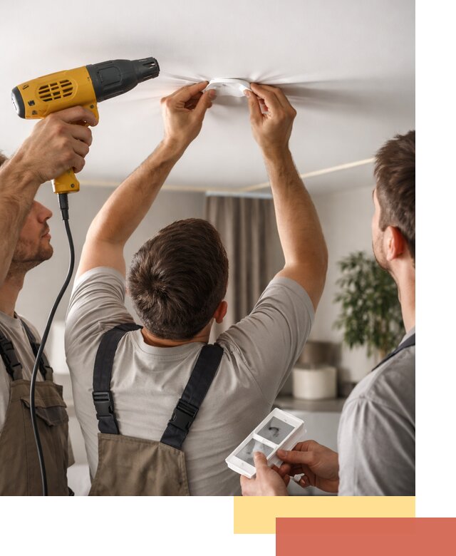 Ремонт прокола полотна натяжного потолка в Черногорске