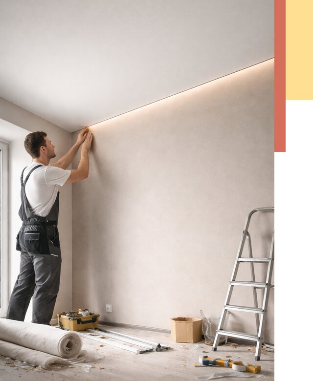 Теневые натяжные потолки в Черногорске от 8370 руб. под ключ | ОТДЕЛОЧНИК-Чрн