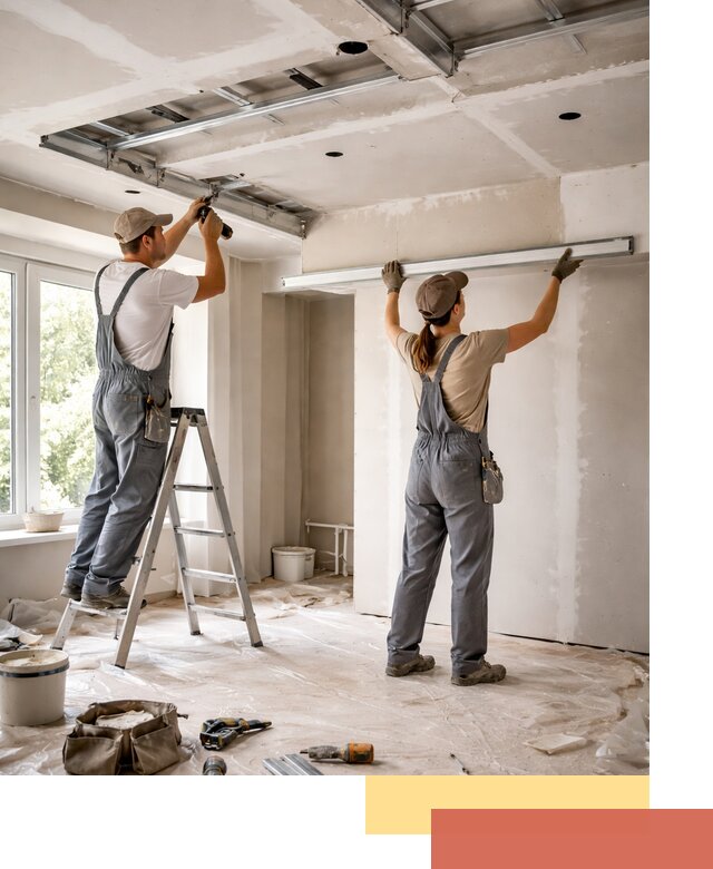 Монтаж многоуровневого потолка из гипсокартона в Черногорске