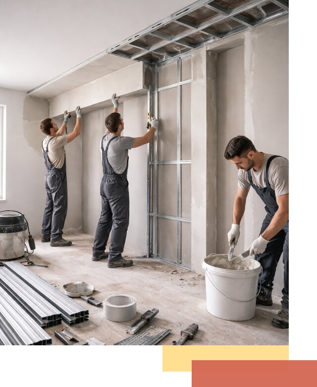 Монтаж потолка из гипсокартона с нишей в Черногорске