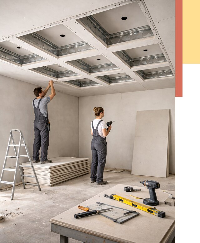 Кессонный потолок из гипсокартона в Черногорске от 1888 руб. — монтаж и под ключ | ОТДЕЛОЧНИК-Чрн