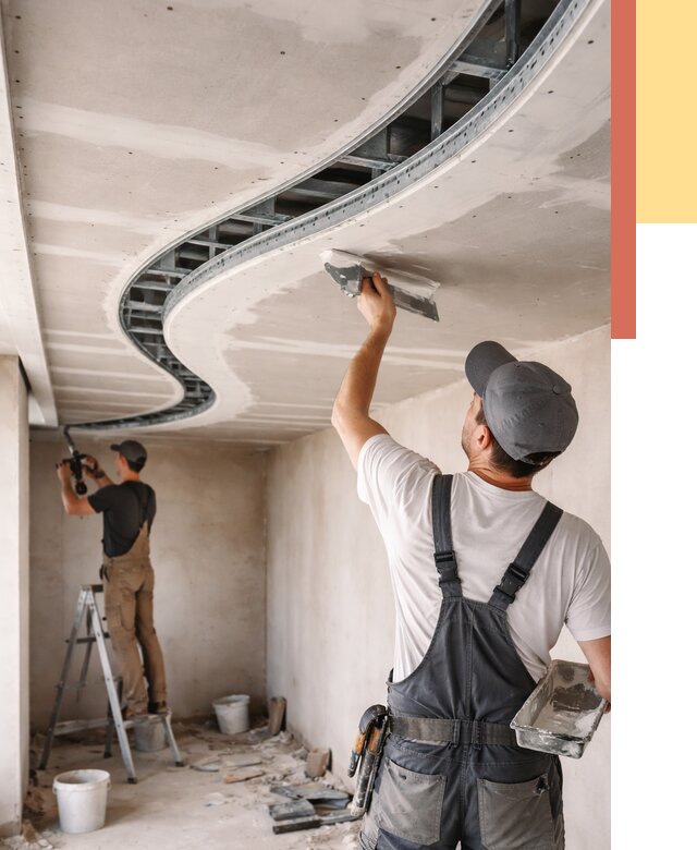 Криволинейный потолок из гипсокартона в Черногорске от 2143 руб./м2 | ОТДЕЛОЧНИК-Чрн