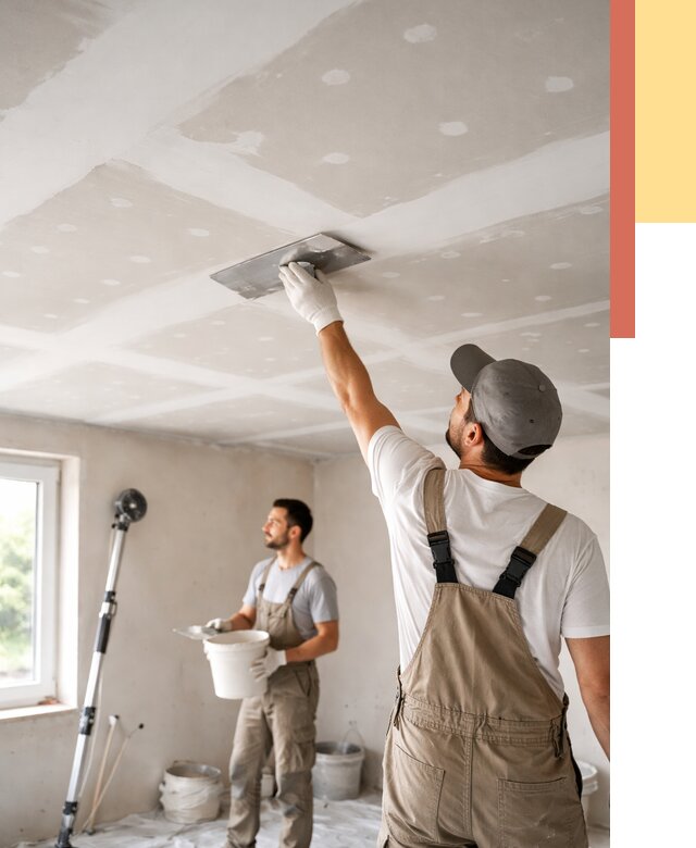 Шпаклевка потолка из гипсокартона в Черногорске от 3266 руб./м2 — услуги под ключ | ОТДЕЛОЧНИК-Чрн