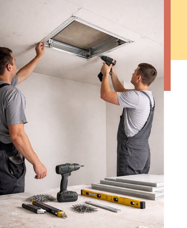 Установка люка в потолок ГКЛ в Черногорске от 2552 руб. под ключ | ОТДЕЛОЧНИК-Чрн