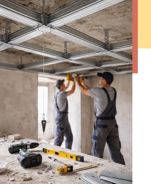 Монтаж каркаса потолка из профиля в Черногорске от 4593 руб. — услуги ОТДЕЛОЧНИК-Чрн