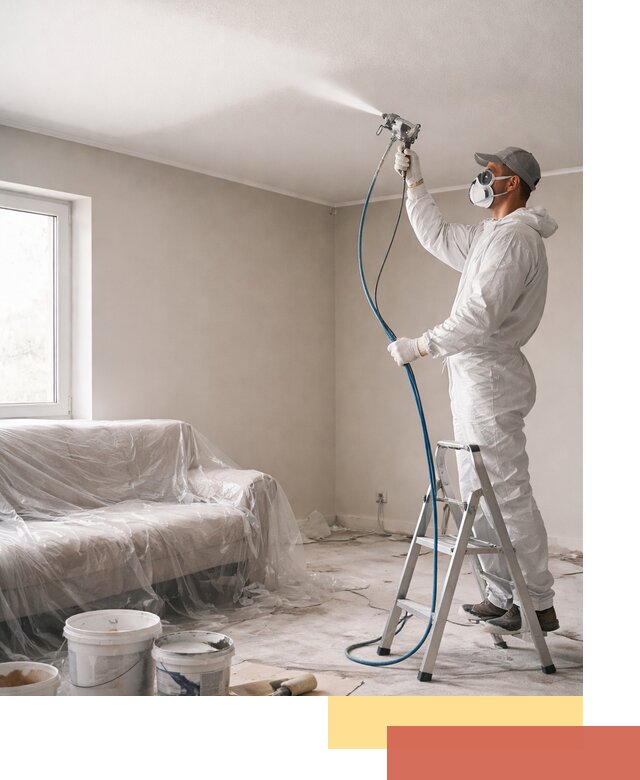 Покраска потолка краскопультом в Черногорске быстро и качественно