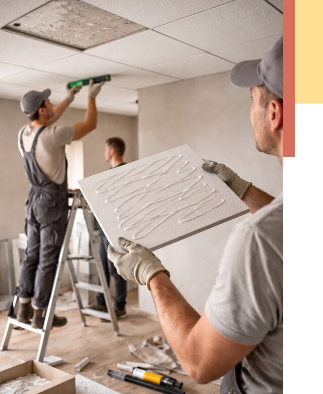 Монтаж потолочной плитки в Черногорске от 4593 руб. — быстро и недорого | ОТДЕЛОЧНИК-Чрн