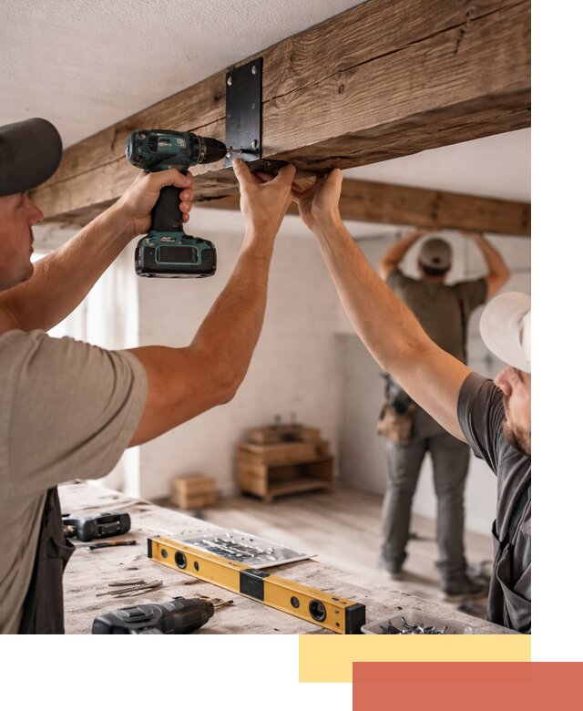 Монтаж декоративных потолочных балок в Черногорске