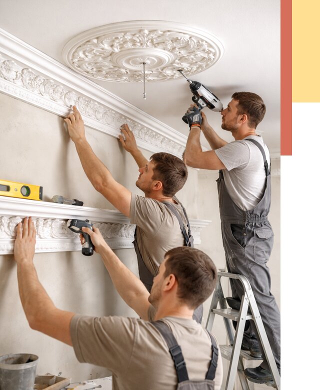 Монтаж лепнины на потолок в Черногорске от 3266 руб. быстро и недорого | ОТДЕЛОЧНИК-Чрн